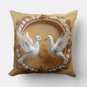 Wedding Doves anniversary gift Cushion