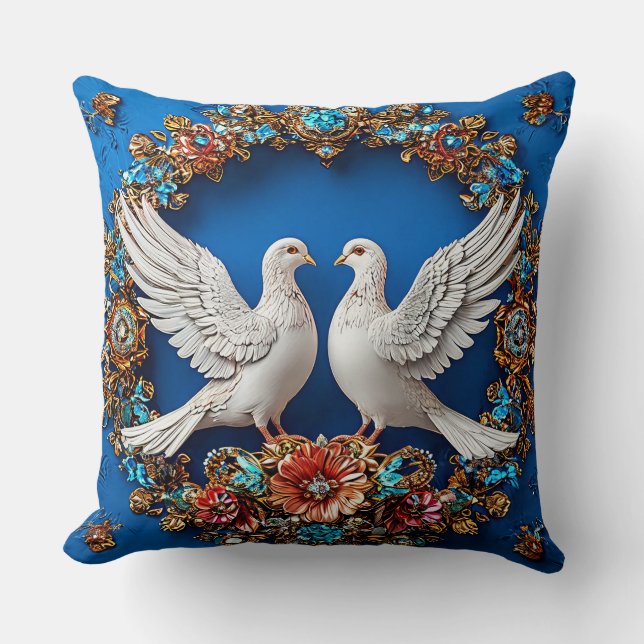 Wedding doves Art Cushion (Front)
