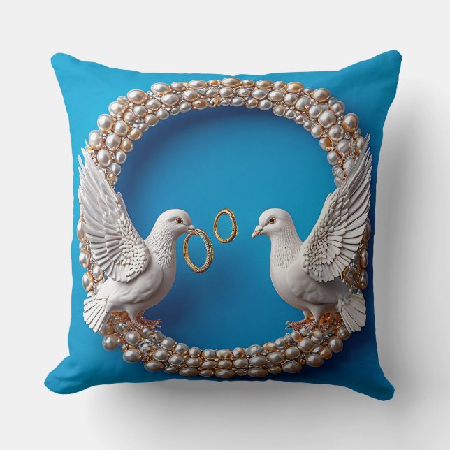 Wedding doves Art Cushion (Front)
