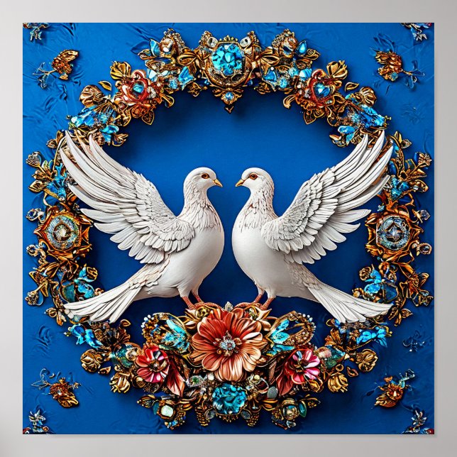 Wedding doves Art Poster (Front)