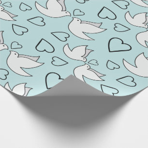 Wedding Doves for Engagement Party Gifts Seamless Wrapping Paper