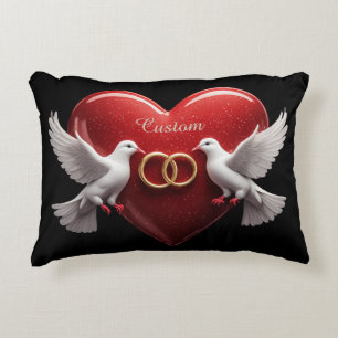 Wedding Doves Heart Romantic Anniversary Gift Decorative Cushion