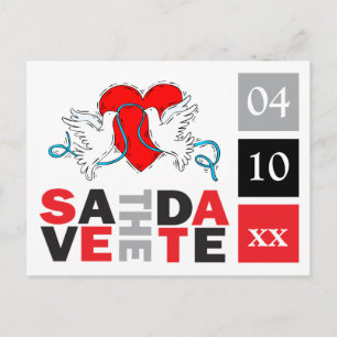 Wedding Doves Heart Save The Dates Template