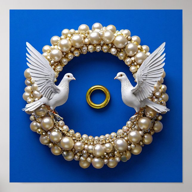 Wedding doves Romance Elegant Peace Art 💍🕊️✨ Poster (Front)