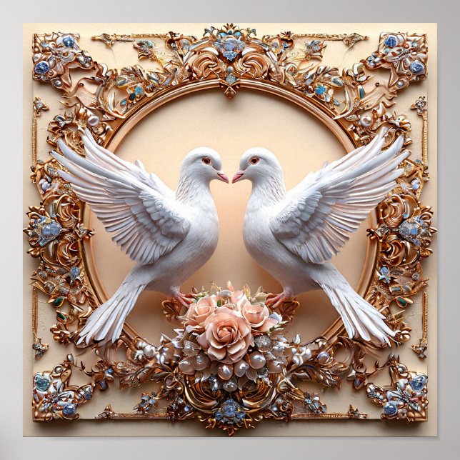 Wedding doves White Birds Peace 💍🕊️✨ Poster (Front)