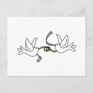 Wedding Doves with Rings Cards