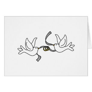 Wedding Doves with Rings Cards