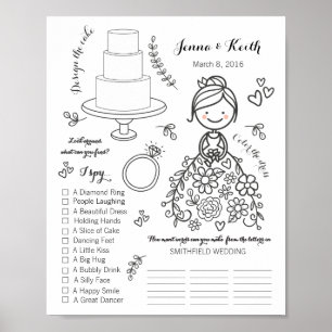 Wedding Download colouring activity page Poster