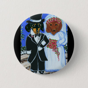 Wedding Doxies 6 Cm Round Badge