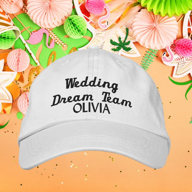 Wedding Dream Team,Bride,Bachelorette Personalised Embroidered Hat (Creator Uploaded)