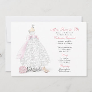 Wedding Dress and Shoes Bridal Shower Invitation