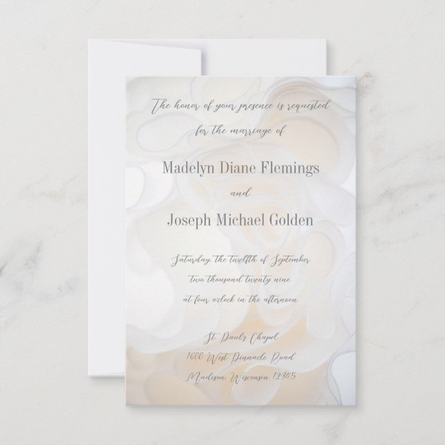 Wedding dress background - 3x5 Wedding invitation (Front)