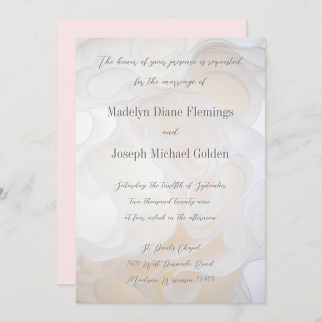 Wedding dress background - Wedding invitation (Front/Back)