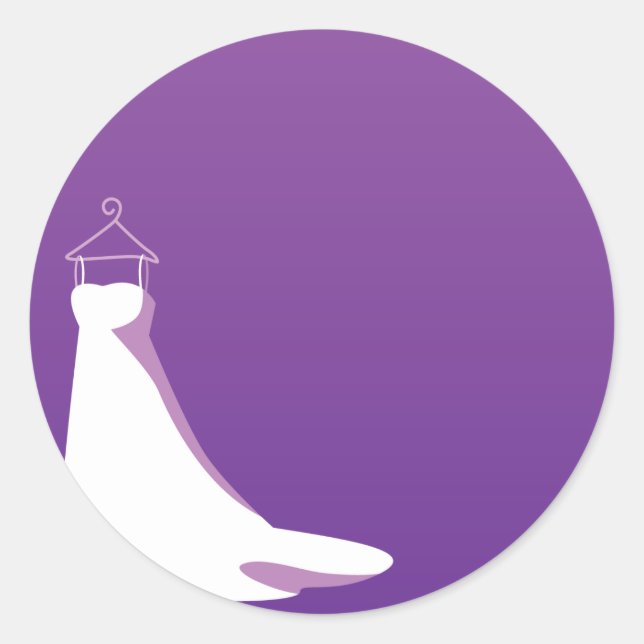 Wedding Dress: Beautify in purple Classic Round Sticker (Front)