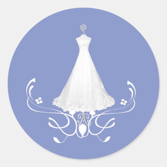 Wedding Dress Blue envelope sticker (Front)