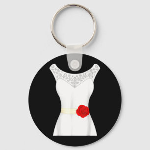 Wedding Dress Bridal Shower Bachelorette Gift Key Ring