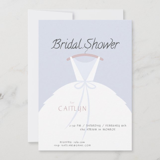 Wedding Dress Bridal Shower Invitation (Front)