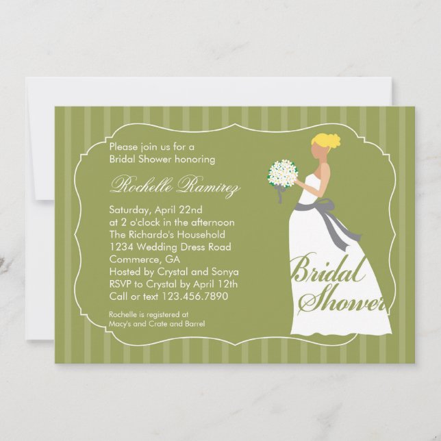 Wedding Dress Bridal Shower Invitation (Front)