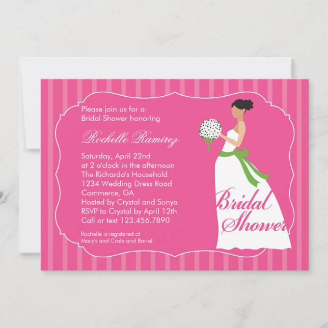 Wedding Dress Bridal Shower Invitation (Front)