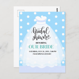 Wedding Dress Bridal Shower Invitation  Postcard