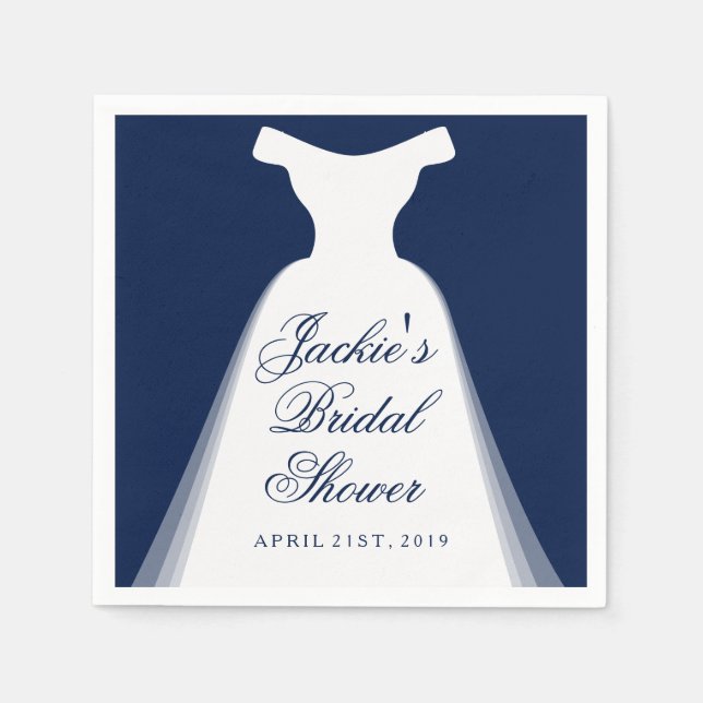 Wedding Dress Bridal Shower Napkin (Front)