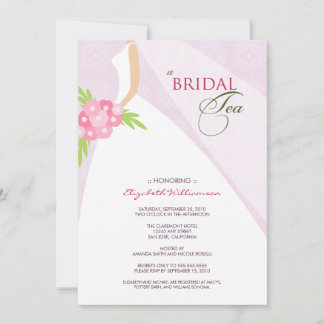 Wedding Dress Bridal Tea Invitation (lilac)