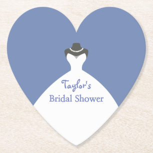Wedding Dress Charm Bridal Shower Paper Coaster