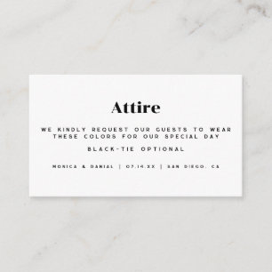 Wedding Dress Code Enclosure Card