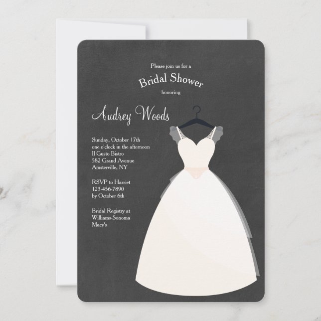 Wedding Dress Invitation (Front)