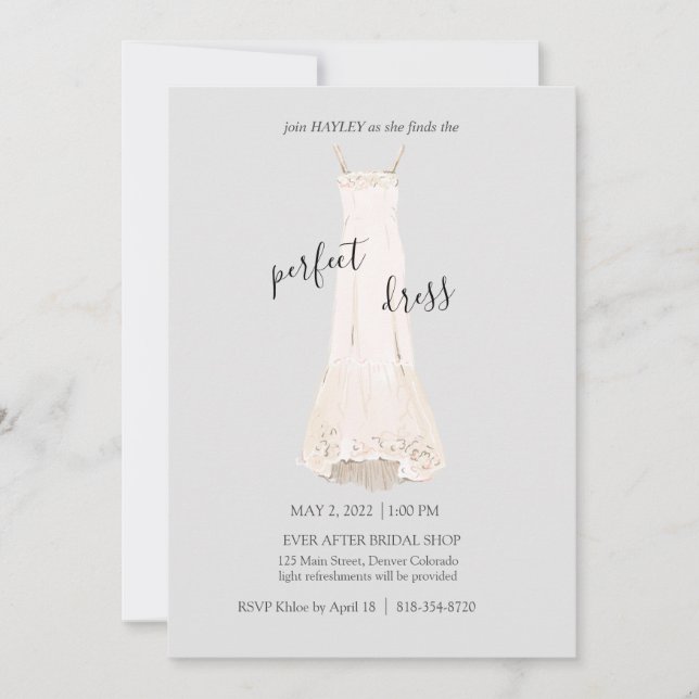 Wedding Dress Invitation (Front)