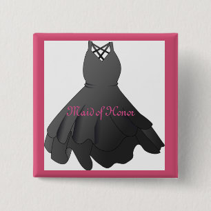 Wedding Dress Maid of Honour Button Pin