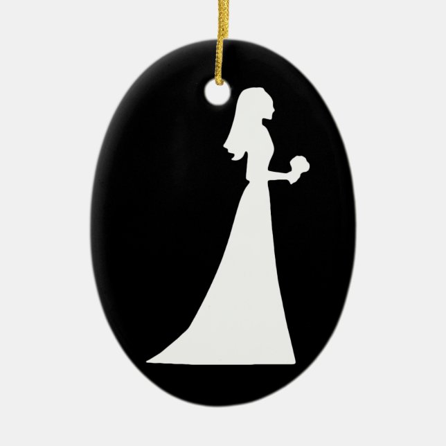 Wedding Dress Personalised Christmas Ornament (Front)