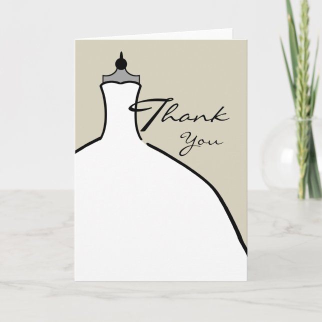 Wedding Dress Thank You - Custom Background Colour (Front)
