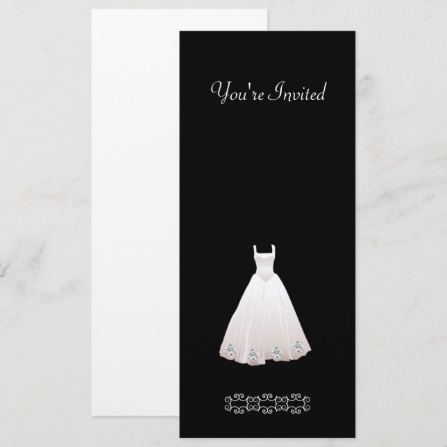 Wedding Dress with Diamond Invitations (Front/Back)