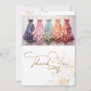 Wedding Dresses fashion style Thank You Card