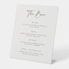 Wedding Drink Menu Bar Reception C100