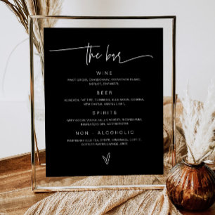 Wedding Drink Menu Bar Sign Reception Poster G400