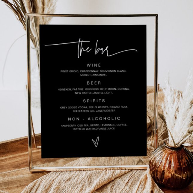 Wedding Drink Menu Bar Sign Reception Poster G400 (Creator Uploaded)