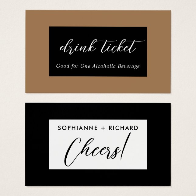 Wedding Drink Ticket (Front & Back)