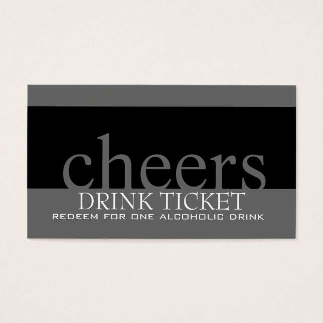 Wedding Drink Ticket for Reception (Front)