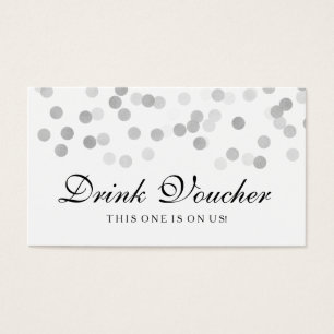 Wedding Drink Voucher Silver Foil Glitter Light