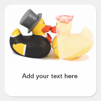 Wedding ducks 1 square sticker