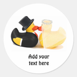Wedding ducks 2 classic round sticker