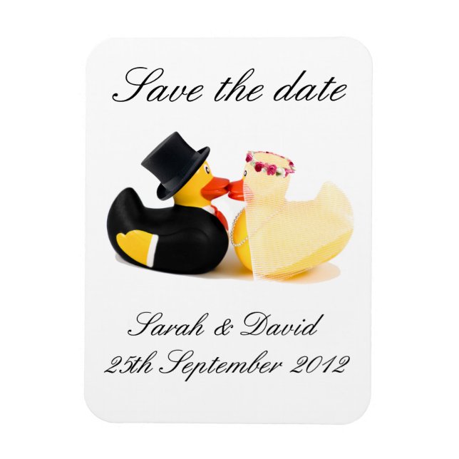Wedding ducks 4 ...  save the date magnet (Vertical)