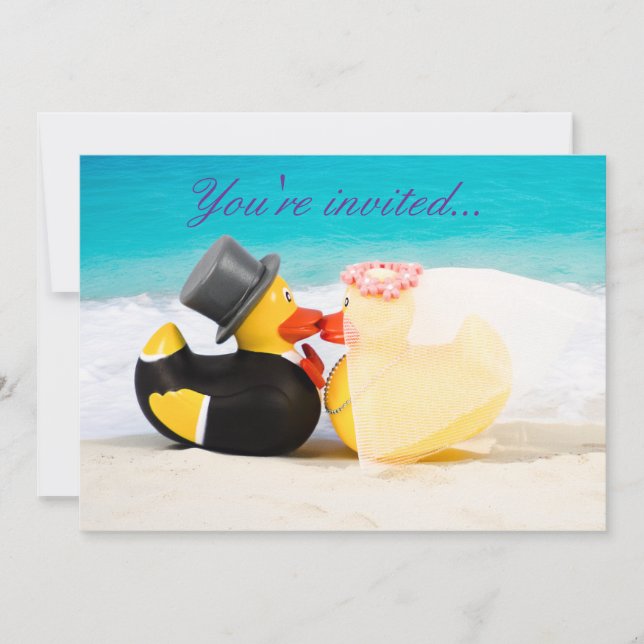 Wedding ducks beach wedding - Invitation (Front)