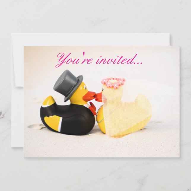 Wedding ducks beach wedding - Invitation (Front)