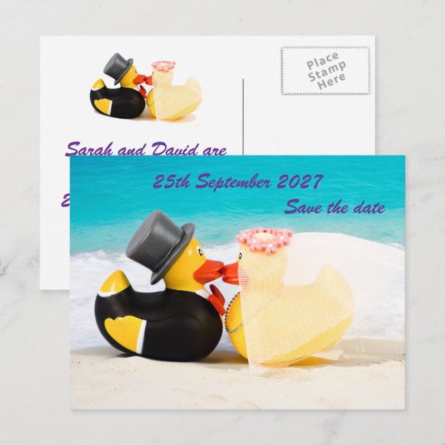 Wedding ducks beach wedding ... Postcard (Front/Back)