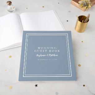 Wedding Dusty Blue Elegant Guest Book