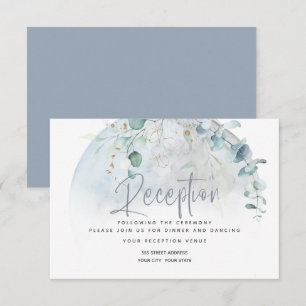 Wedding Dusty Blue Over the Moon in Love Invitation
