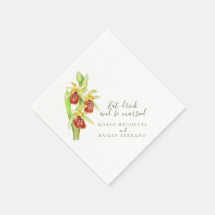 Wedding early spider orchid paper napkins